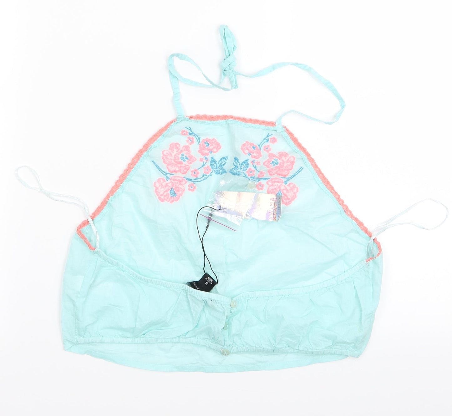 Primark Womens Blue Floral  Basic Tank Size M  - crop