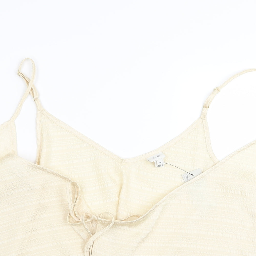Womens UK Size 16 River Island Ivory Basic Tank
