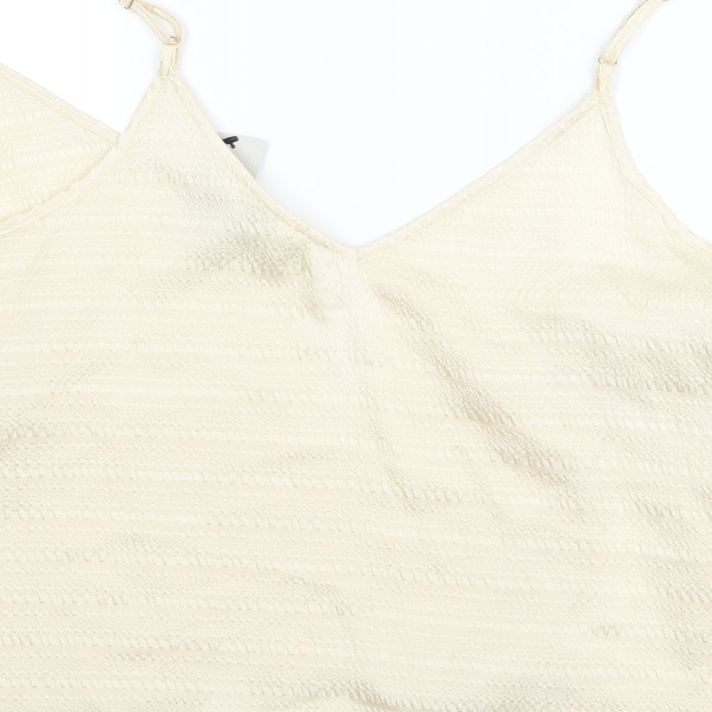 Womens UK Size 16 River Island Ivory Basic Tank