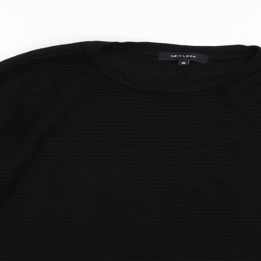 Close-up detail of New Look women’s black jumper, size UK 10