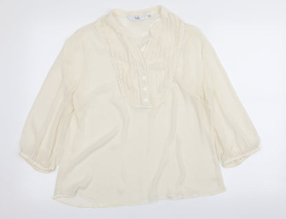 Womens UK Size 14 ISLE White Basic Blouse