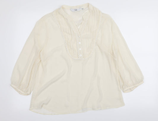 ISLE Womens White   Basic Blouse Size 14
