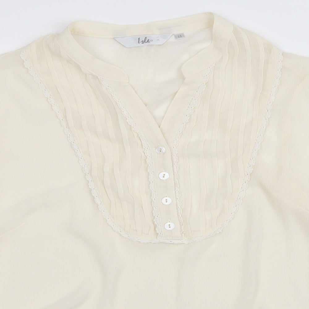 Womens UK Size 14 ISLE White Basic Blouse