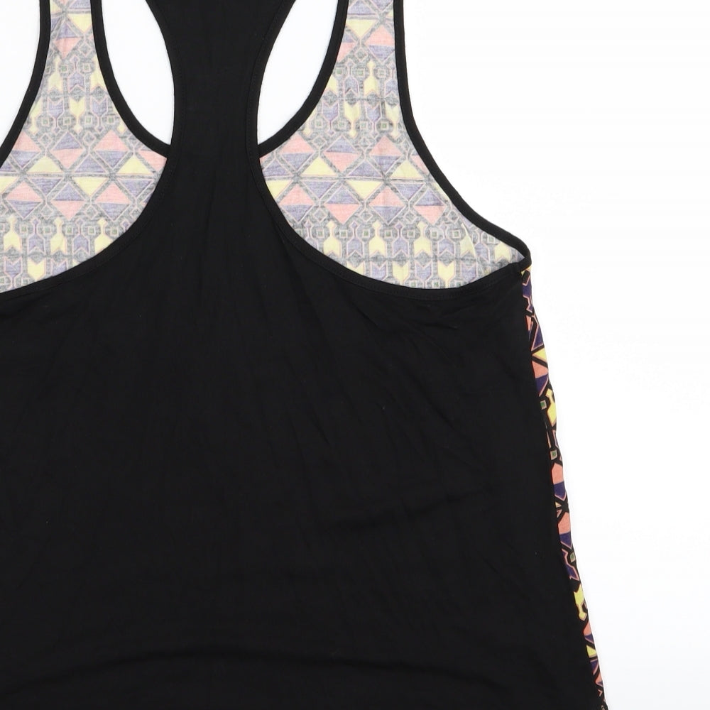 Crivit Womens Black Geometric  Basic Tank Size 14