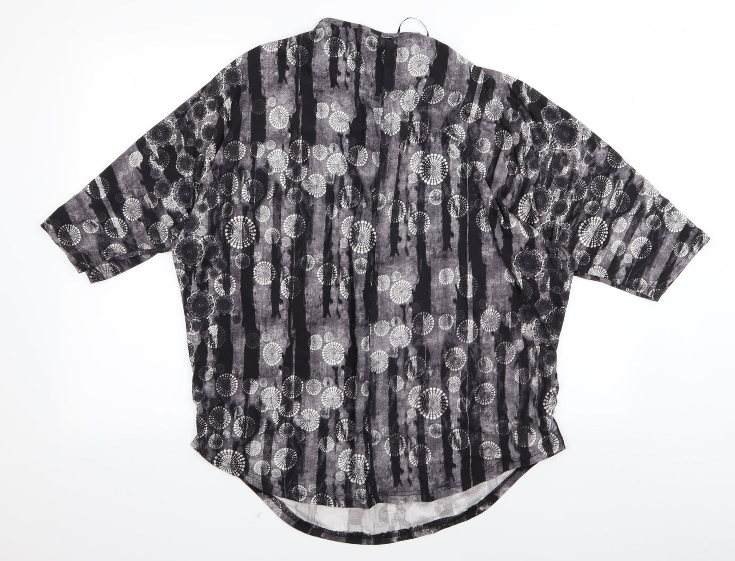 POETIC SOUL Womens Black Geometric  Basic T-Shirt Size M