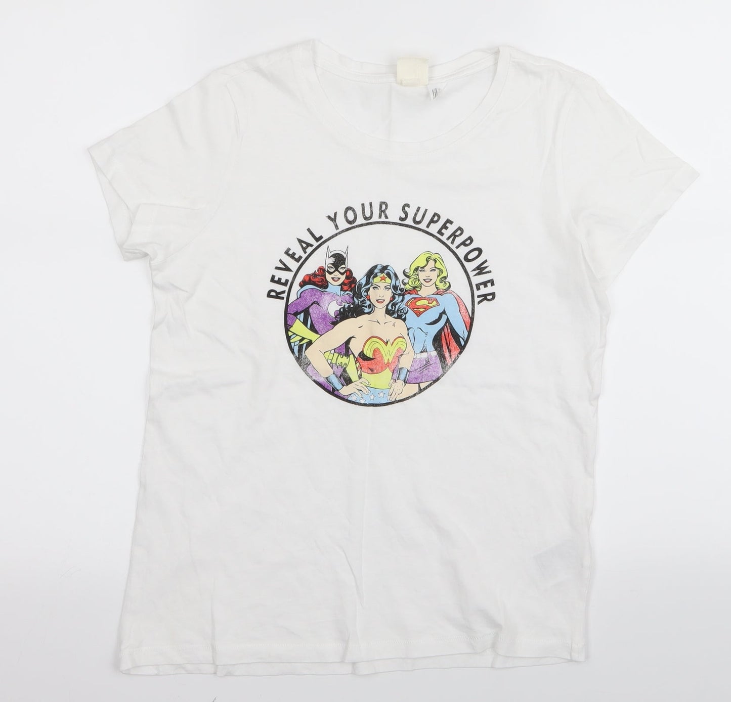 Womens UK Size 4 H&M White Basic T-Shirt