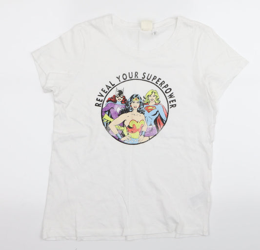 Womens UK Size 4 H&M White Basic T-Shirt