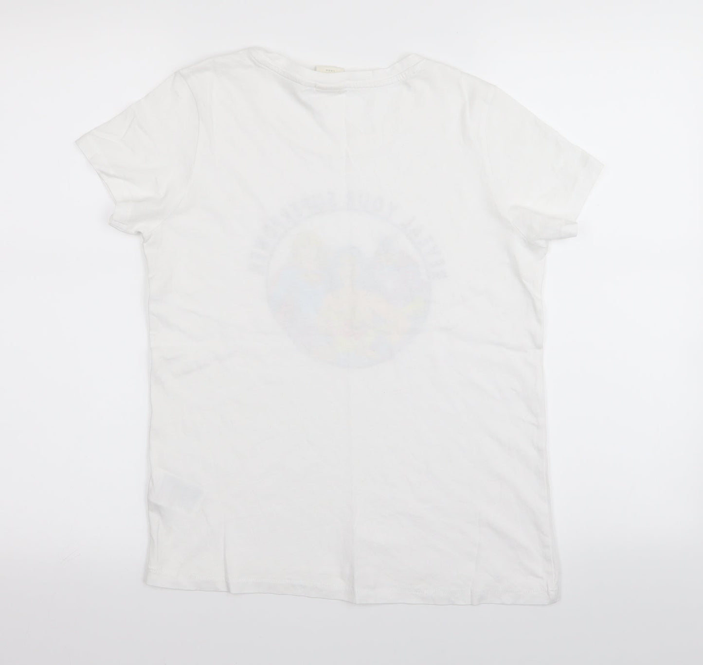 Womens UK Size 4 H&M White Basic T-Shirt