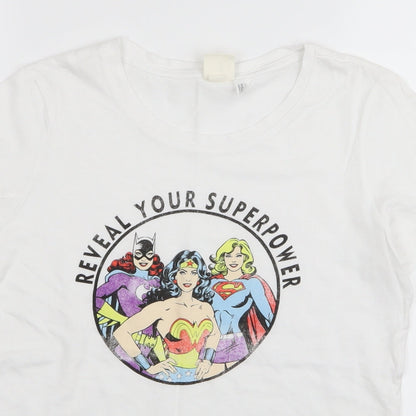Womens UK Size 4 H&M White Basic T-Shirt