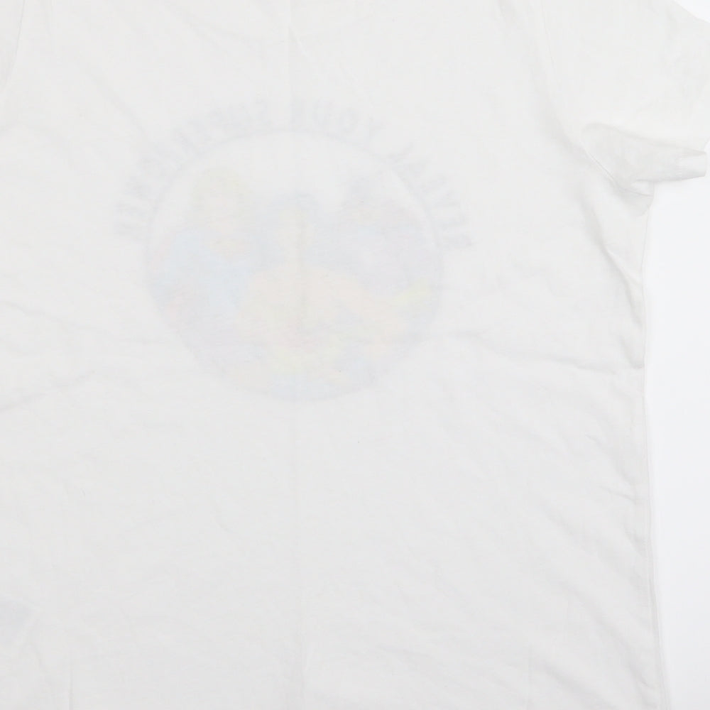Womens UK Size 4 H&M White Basic T-Shirt