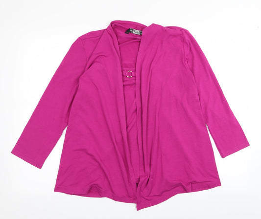 Womens UK Size 12 Joanna Hope Pink Basic T-Shirt