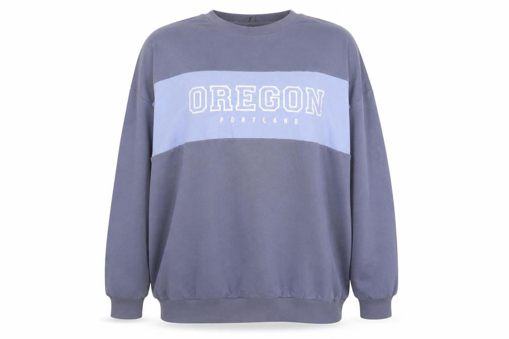 Front view of ASOS women’s blue jumper, size UK 18
