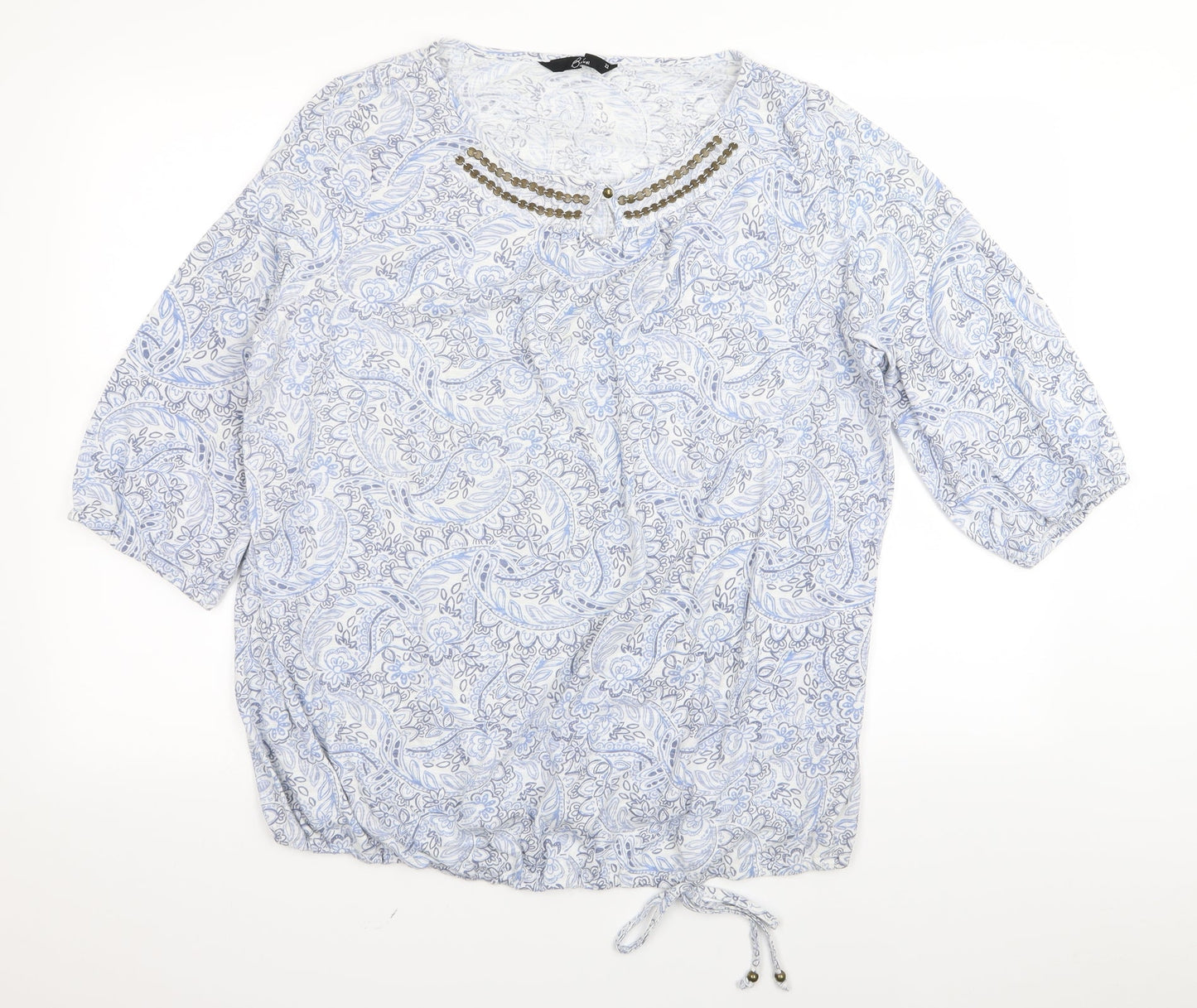 Womens UK Size 22 BM Blue Basic T-Shirt