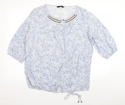 Womens UK Size 22 BM Blue Basic T-Shirt