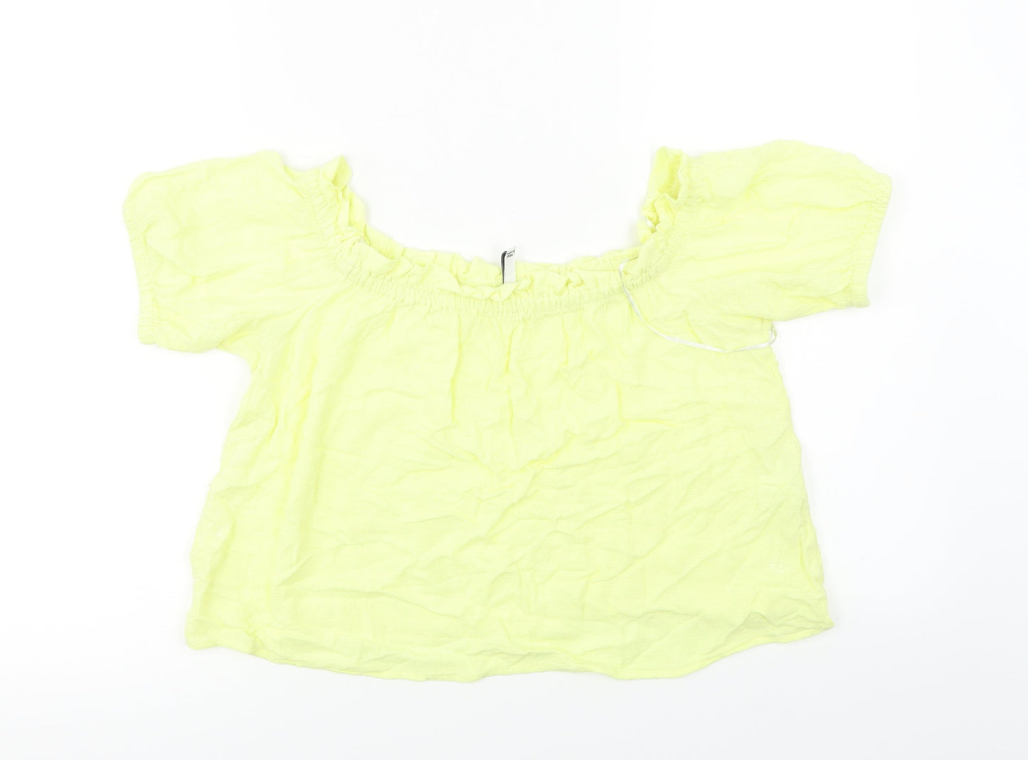 Womens UK Size M Bershka Yellow Basic Blouse