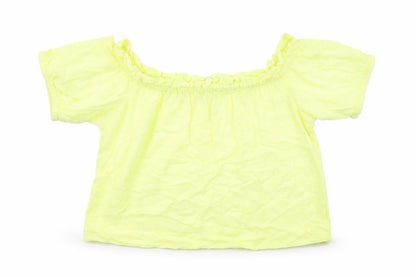 Womens UK Size M Bershka Yellow Basic Blouse