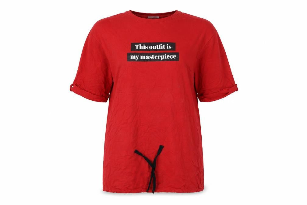 Womens UK Size S Zara Red Basic T-Shirt