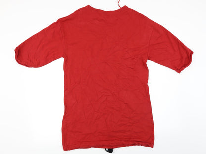 Womens UK Size S Zara Red Basic T-Shirt