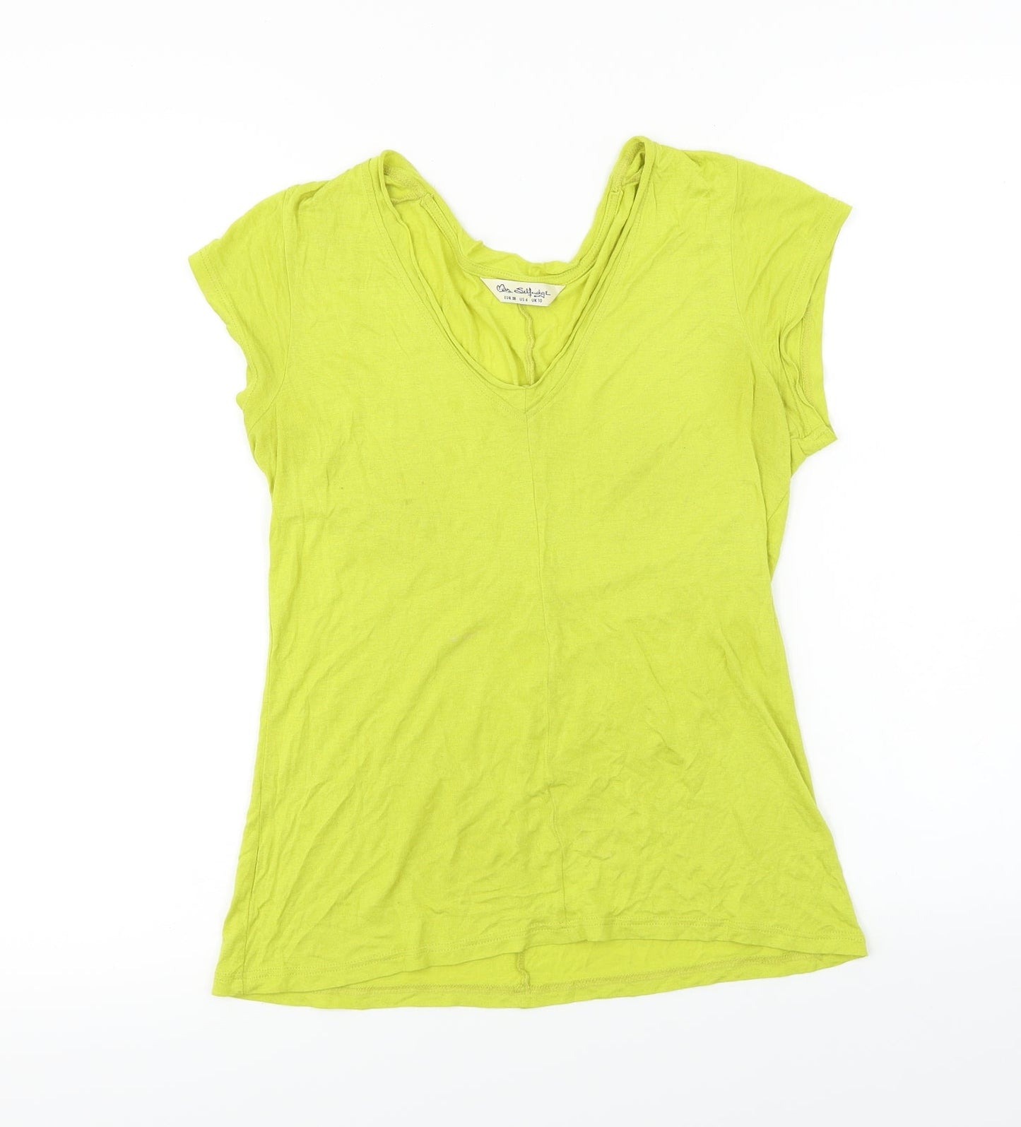 Miss Selfridge  Womens Yellow   Basic T-Shirt Size 10