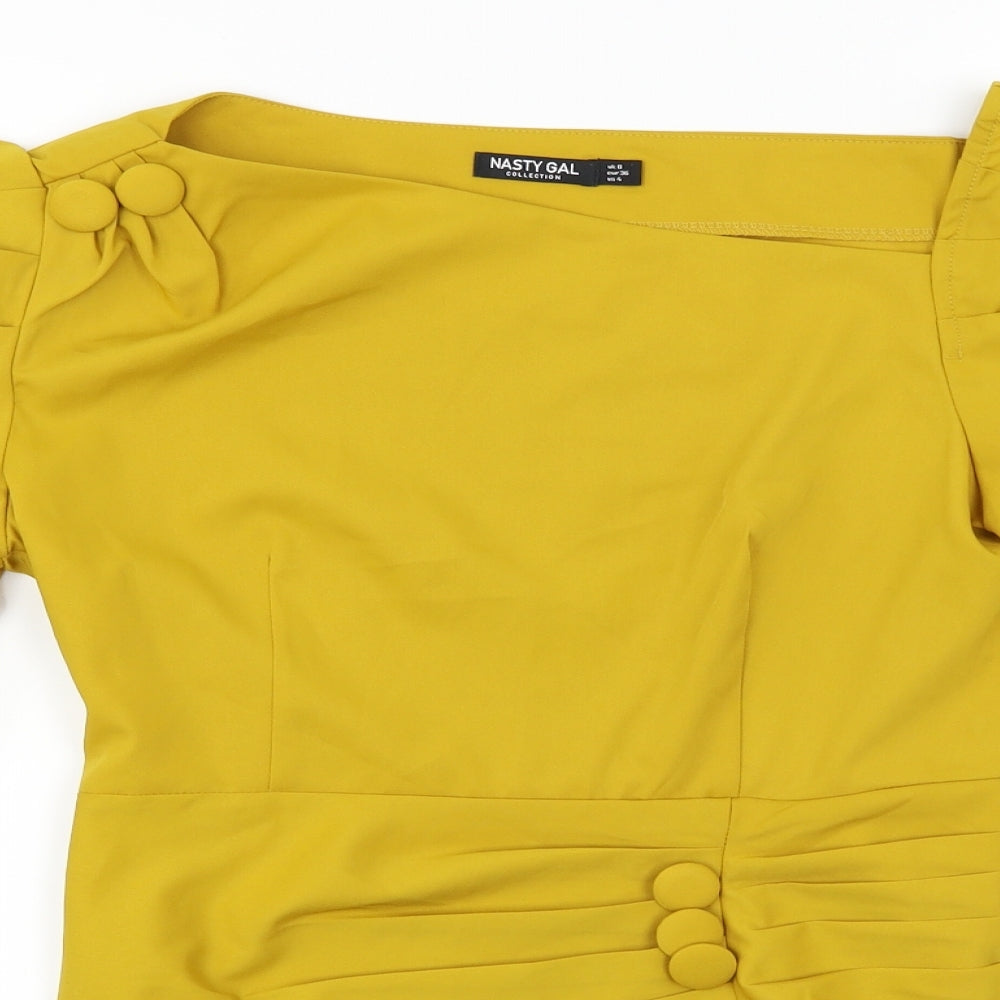 Nasty Gal  Womens Yellow   Basic Blouse Size 8