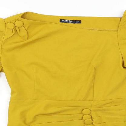 Nasty Gal  Womens Yellow   Basic Blouse Size 8