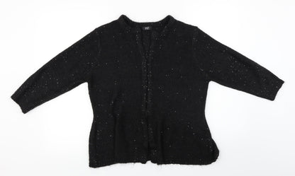 F&F  Womens Black   Full Zip Jumper Size 18