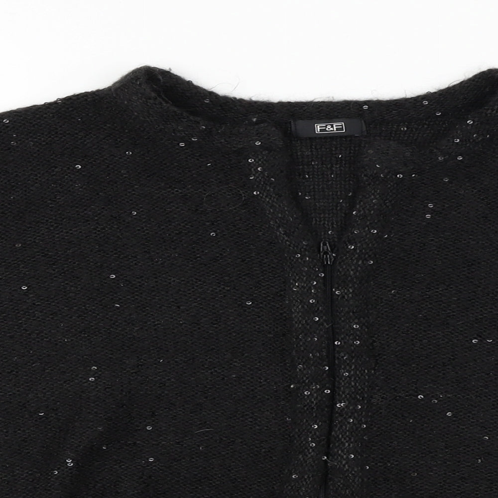 F&F  Womens Black   Full Zip Jumper Size 18