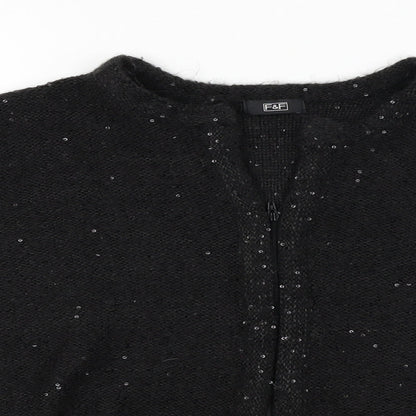 F&F  Womens Black   Full Zip Jumper Size 18