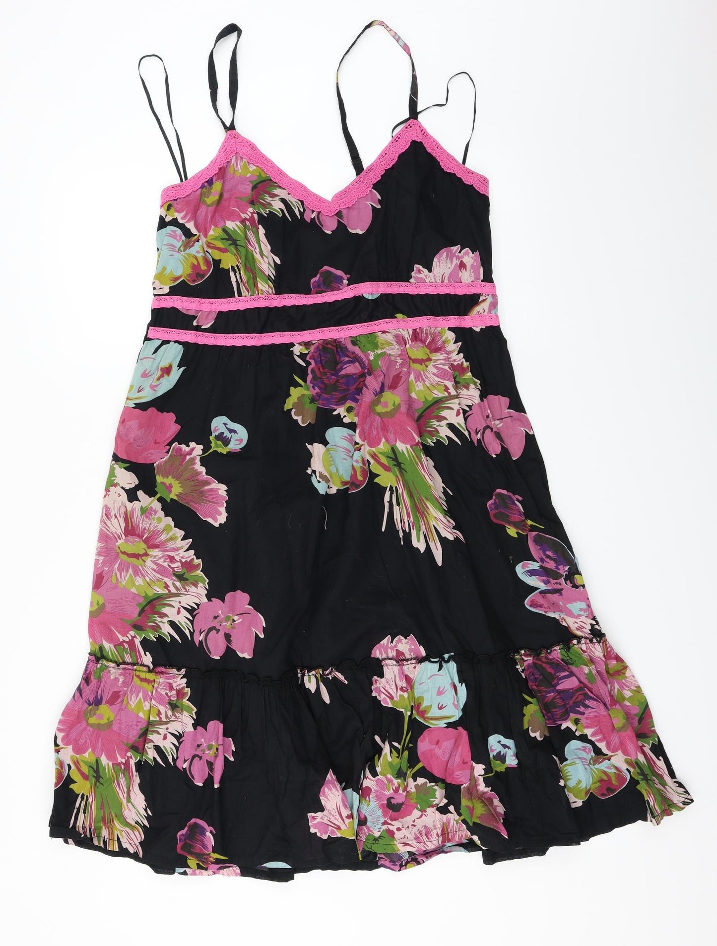 Papaya  Womens Black Floral  Basic Blouse Size 16