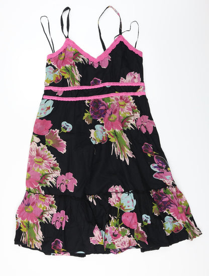 Papaya  Womens Black Floral  Basic Blouse Size 16