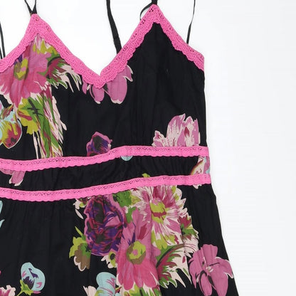 Papaya  Womens Black Floral  Basic Blouse Size 16