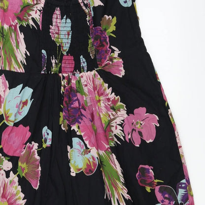 Papaya  Womens Black Floral  Basic Blouse Size 16