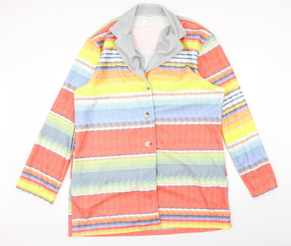 j.c fashion Womens Red Striped  Jacket Coat Size 4XL