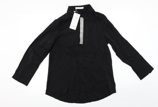 Womens UK Size L By Swan Black Basic Blouse