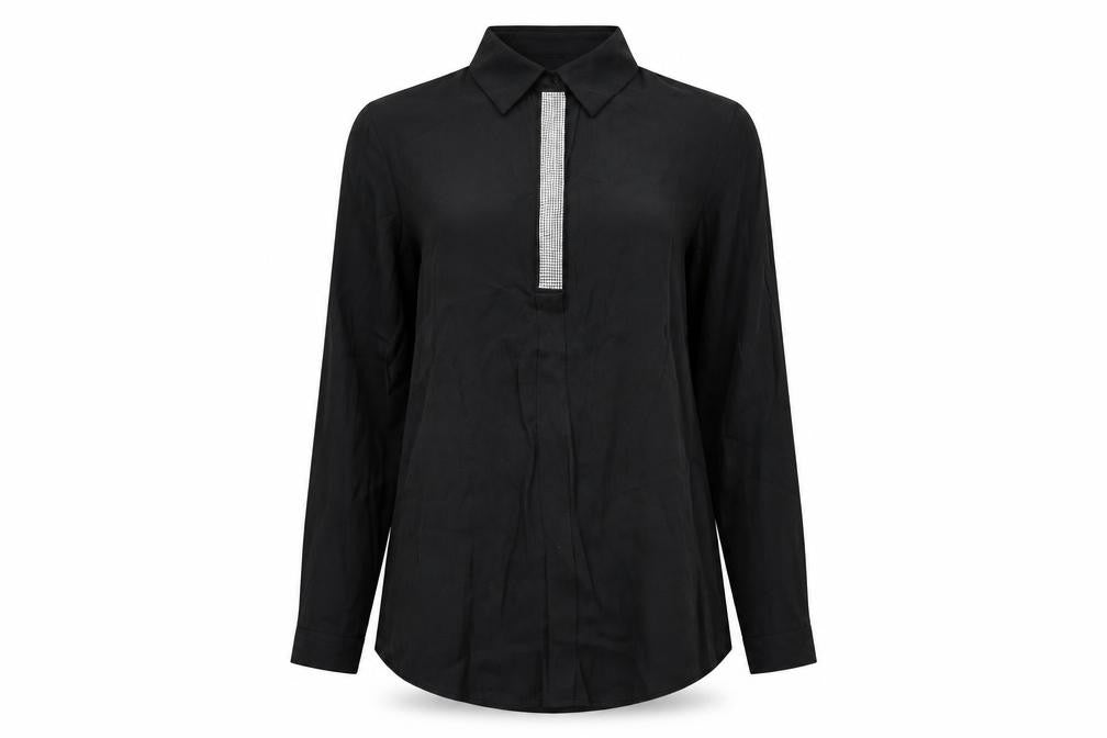 Womens UK Size L By Swan Black Basic Blouse