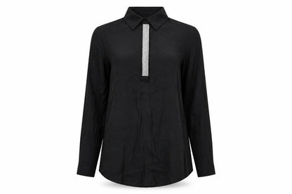 Womens UK Size L By Swan Black Basic Blouse
