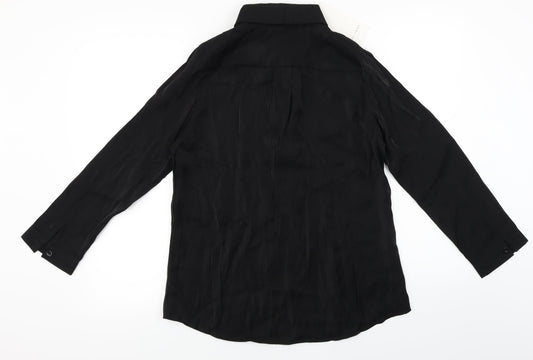 Womens UK Size L By Swan Black Basic Blouse