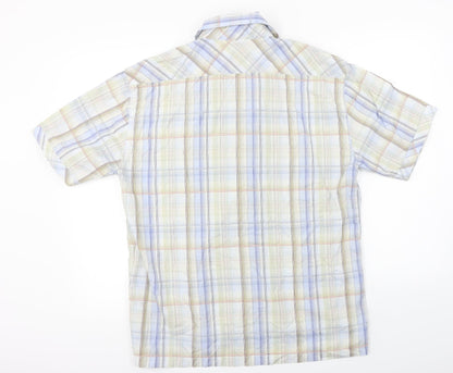 Mens UK Size L NEXT Grey  Button-Up Short Sleeve Casual Shirt