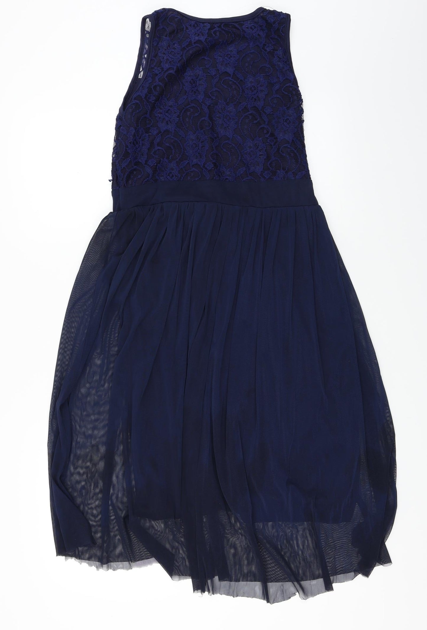 bead li dress Womens Blue Floral  A-Line  Size L