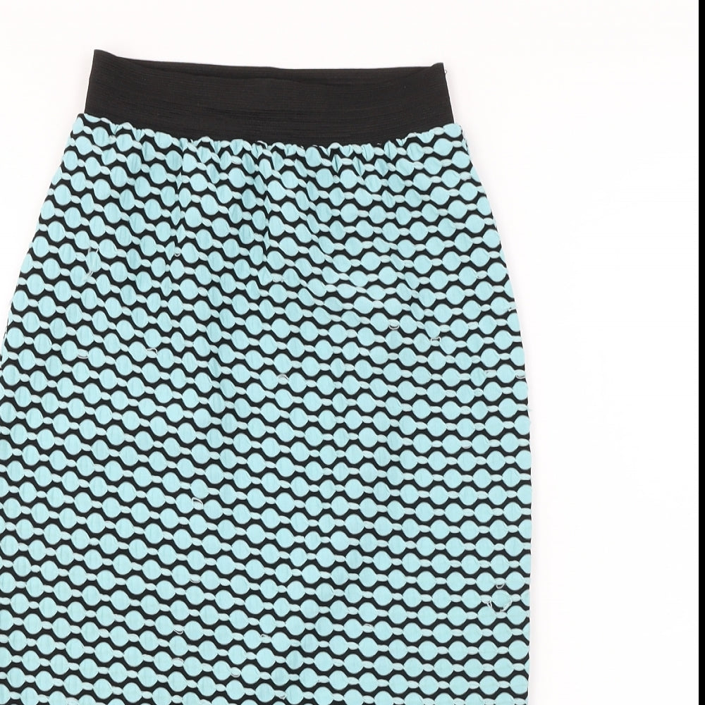 New Look  Womens Blue Polka Dot  Bandage Skirt Size 8