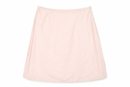 Front view of Essence women’s pink a-line skirt, size UK 38, in