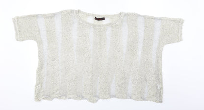 rosey burg Womens Beige Striped  Pullover Jumper Size S