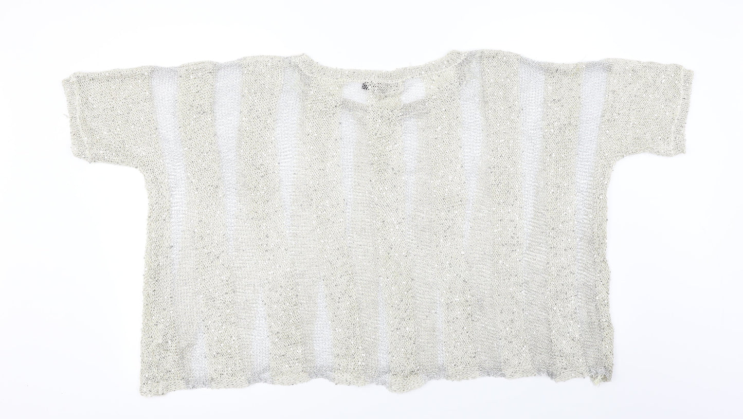 rosey burg Womens Beige Striped  Pullover Jumper Size S