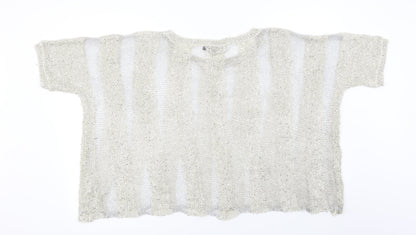 rosey burg Womens Beige Striped  Pullover Jumper Size S