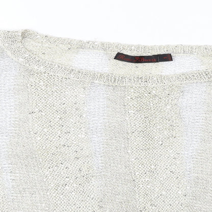 rosey burg Womens Beige Striped  Pullover Jumper Size S