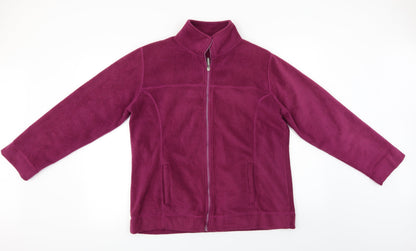 Additional front view of Active women’s purple full zip jumper, size UK 14
