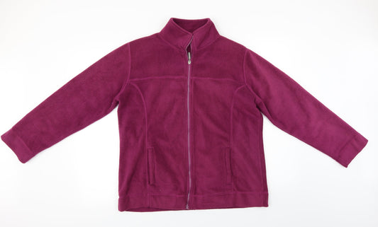 Additional front view of Active women’s purple full zip jumper, size UK 14