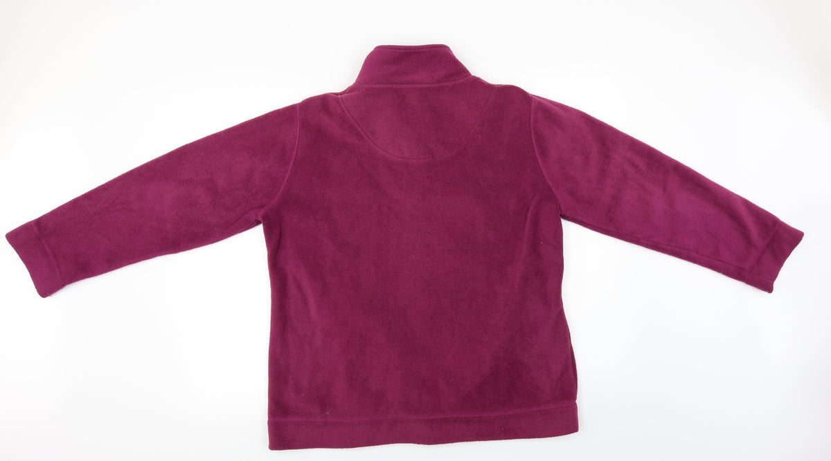 Back view of Active women’s purple full zip jumper, size UK 14