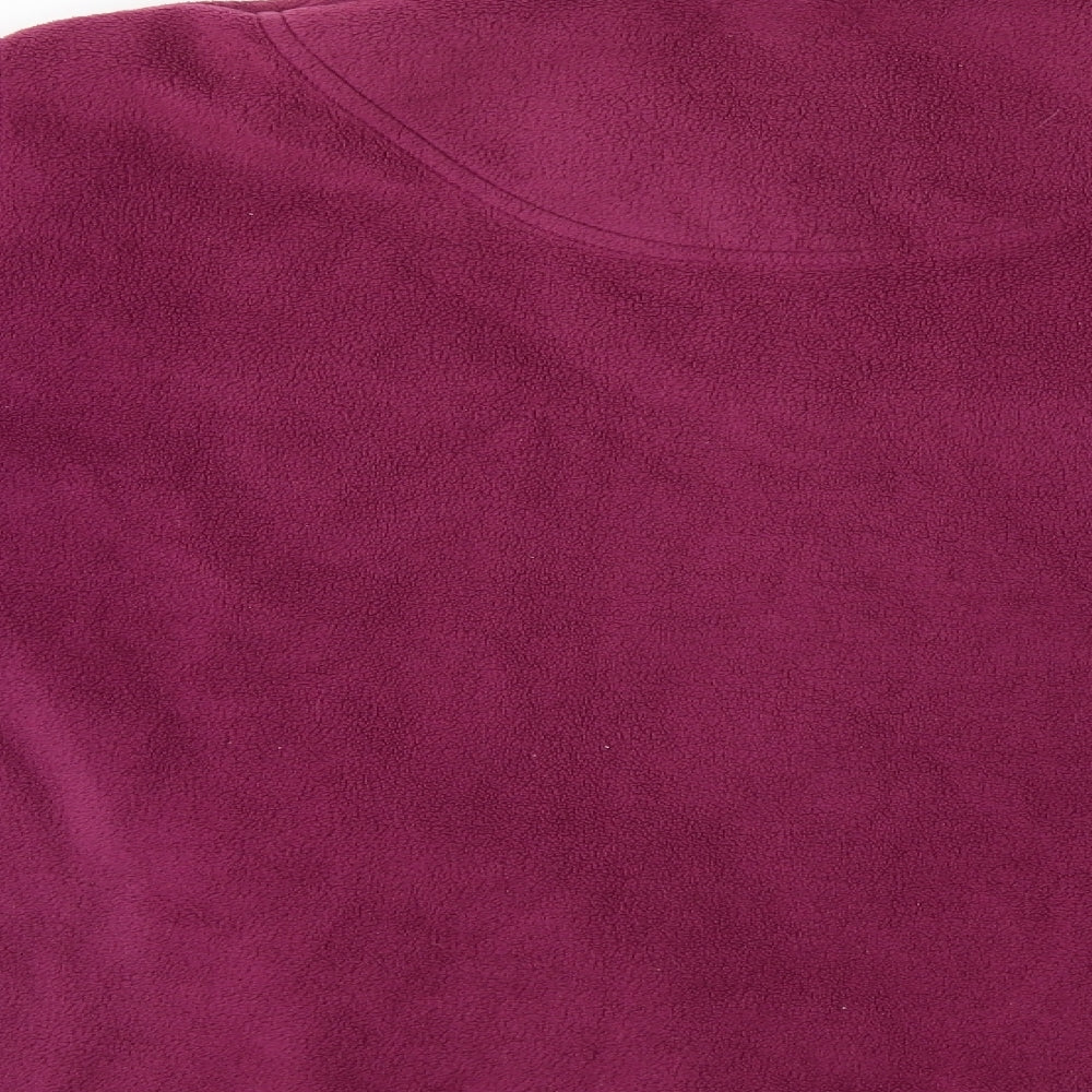 Brand and care label for Active women’s purple full zip jumper, size UK 14