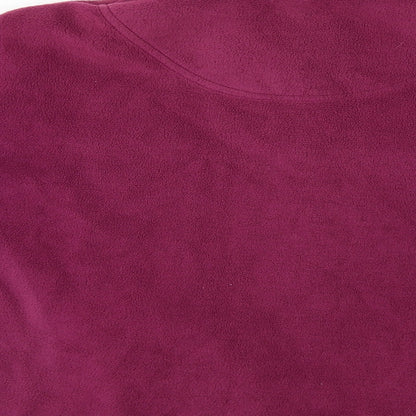 Brand and care label for Active women’s purple full zip jumper, size UK 14
